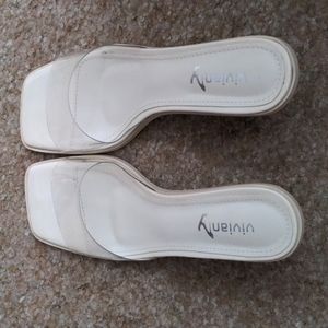 Vivianly Clear Off White Mules